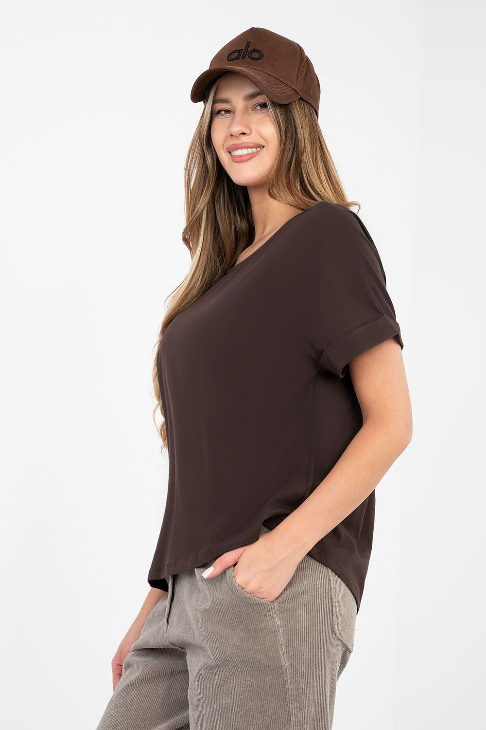 Oversize Shirt Damen Baumwolle - Basic Kurzarm Top Casual