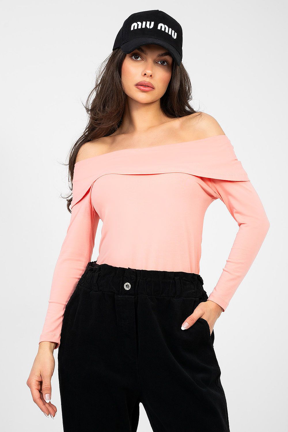 Damen Bluse Carmen-Ausschnitt Baumwolle - Stylische Langarm Bluse