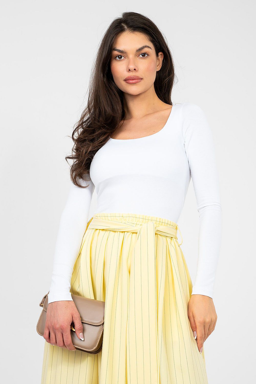 Langarm Shirt Damen Eckiger Ausschnitt – 4 Farben S/M & L/XL