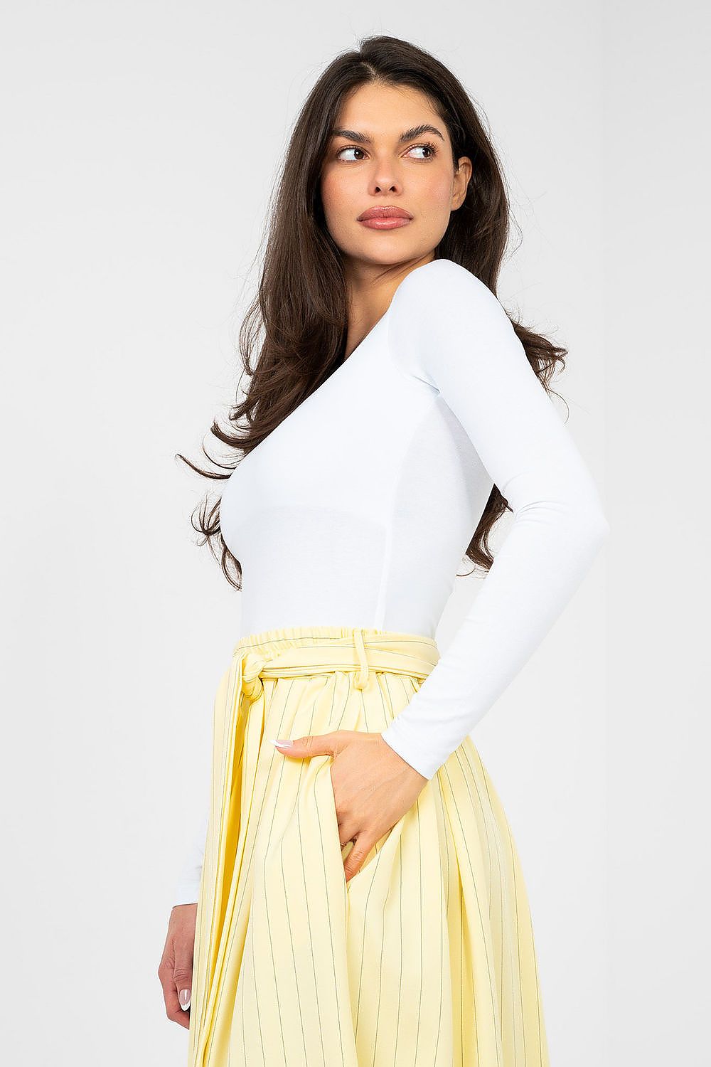 Langarm Shirt Damen Eckiger Ausschnitt – 4 Farben S/M & L/XL