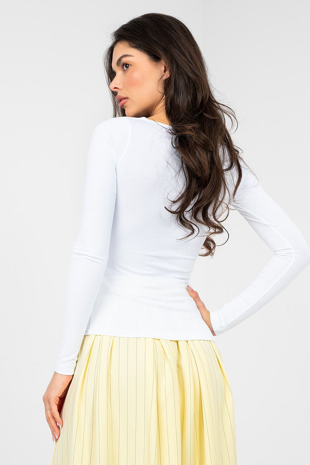 Langarm Shirt Damen Eckiger Ausschnitt – 4 Farben S/M & L/XL