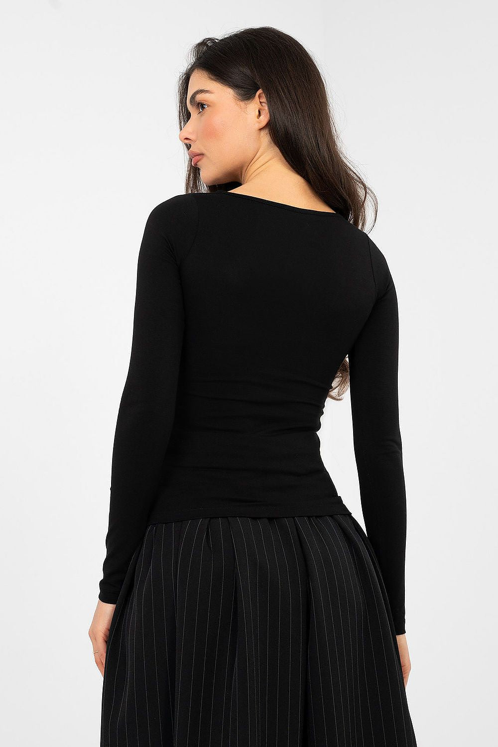 Langarm Shirt Damen Eckiger Ausschnitt – 4 Farben S/M & L/XL