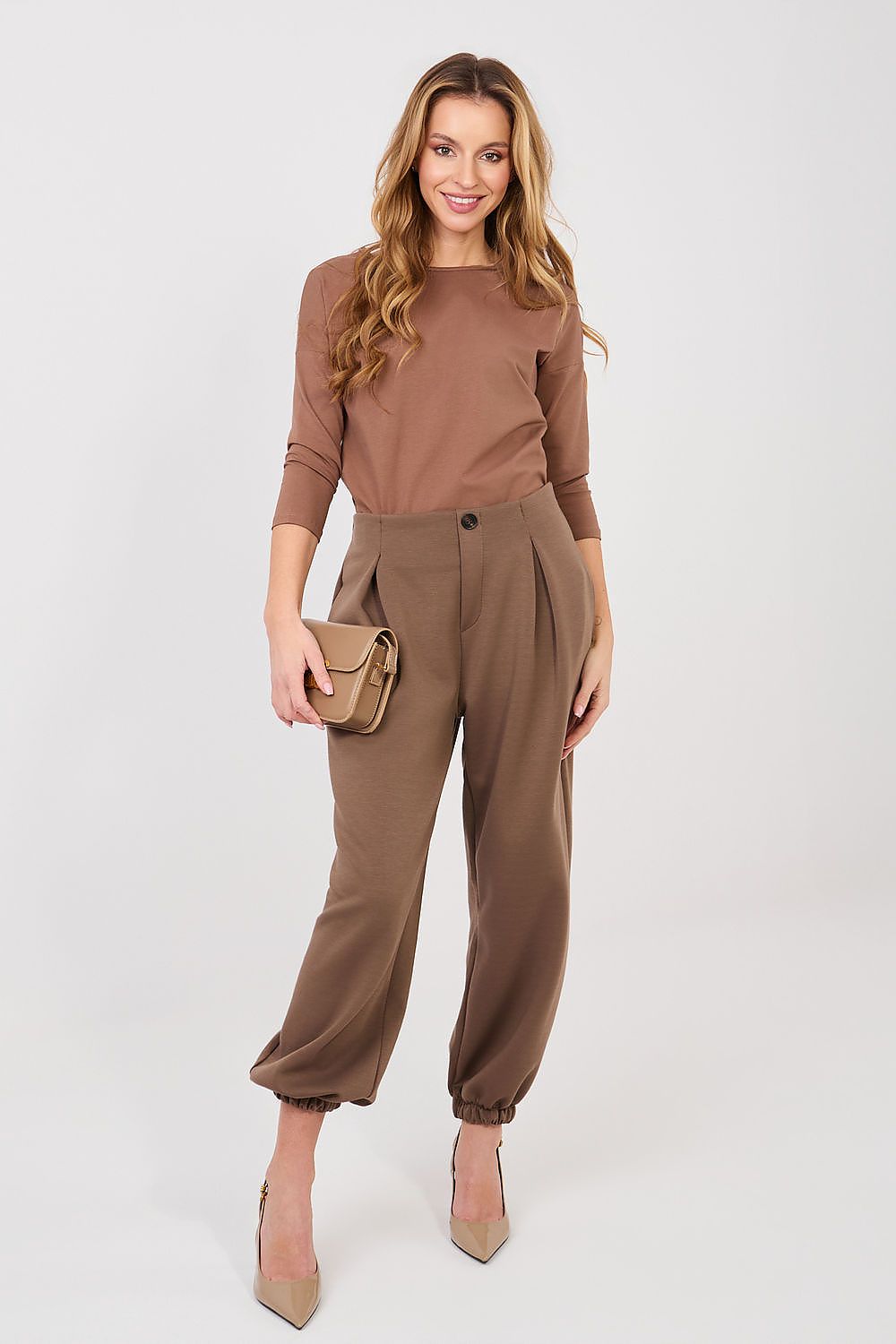 Jogger Sweatpants Italy Moda Damen – Bündchen & Falten-Design