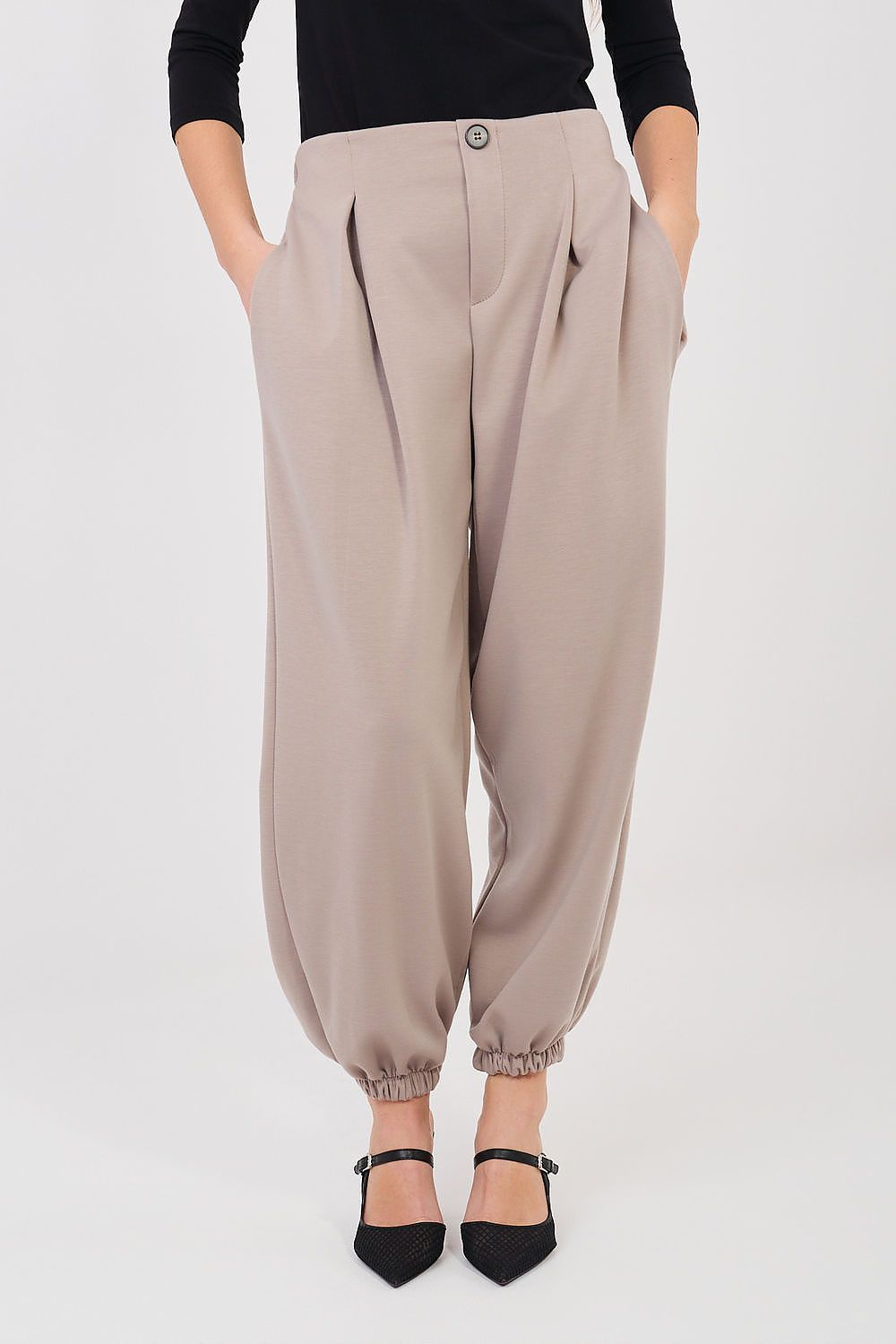 Jogger Sweatpants Italy Moda Damen – Bündchen & Falten-Design