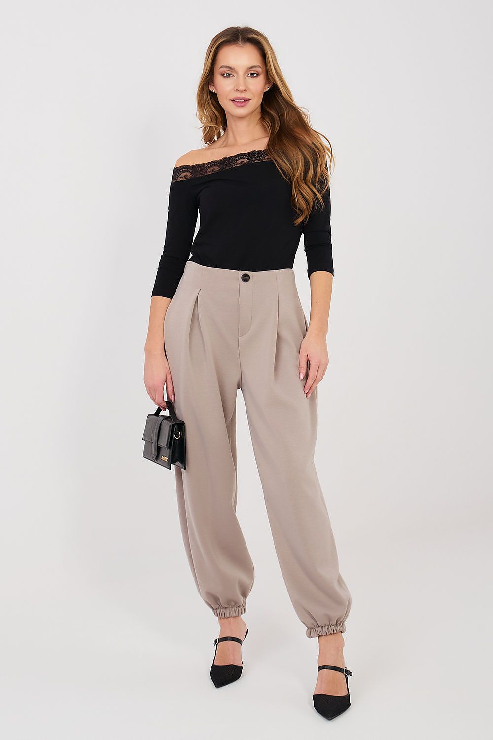 Jogger Sweatpants Italy Moda Damen – Bündchen & Falten-Design