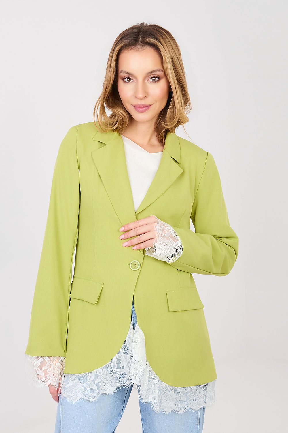 Eleganter Damenblazer mit Spitzendetails für Business & Freizeit