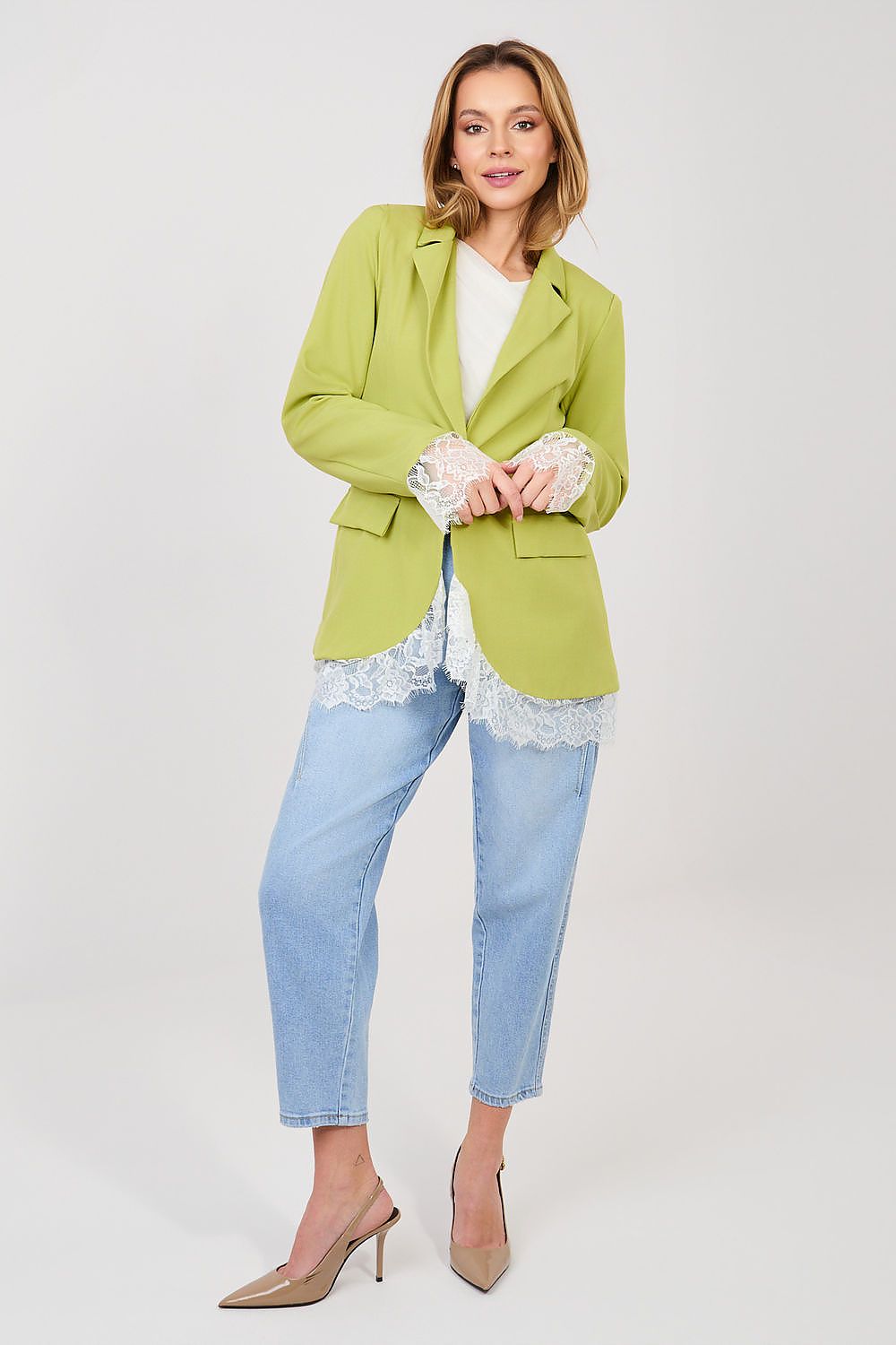 Eleganter Damenblazer mit Spitzendetails für Business & Freizeit