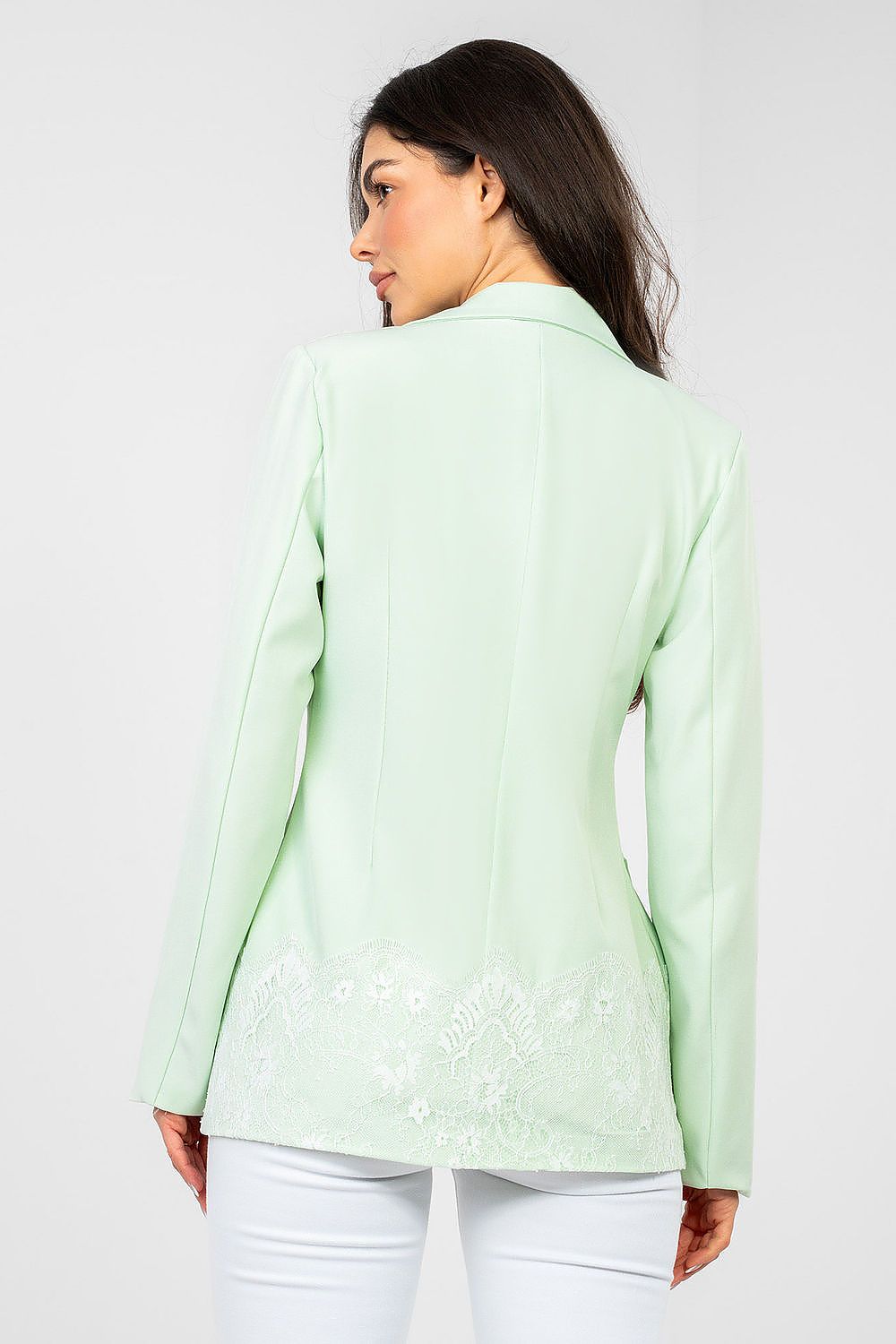 Eleganter Damenblazer mit Schulterpolstern & Spitzenverzierung
