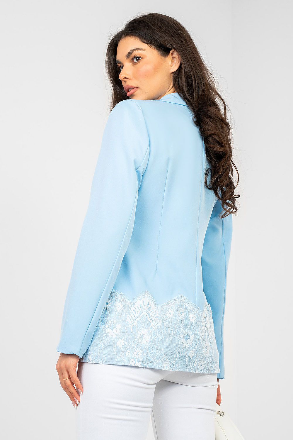 Eleganter Damenblazer mit Schulterpolstern & Spitzenverzierung