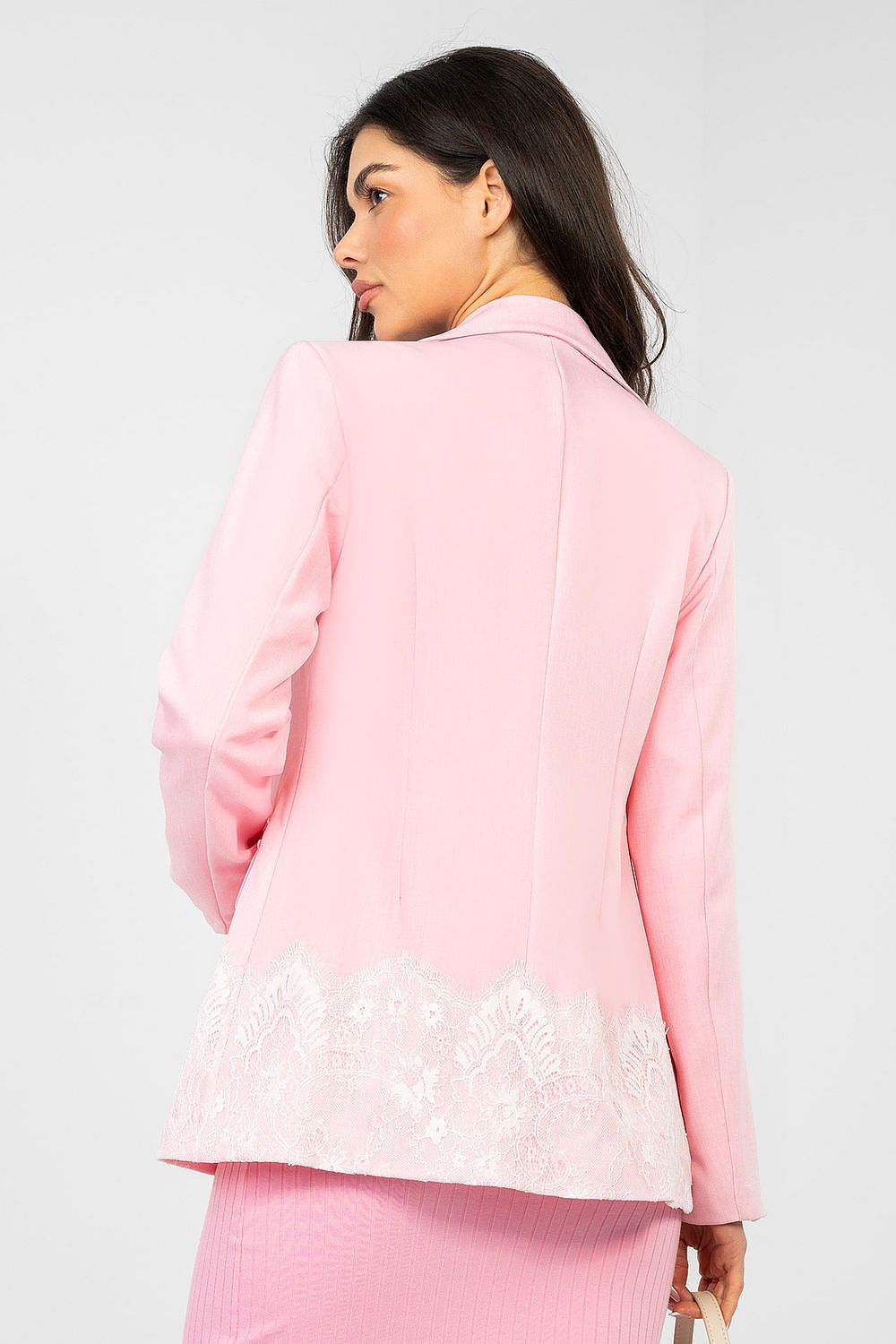 Eleganter Damenblazer mit Schulterpolstern & Spitzenverzierung