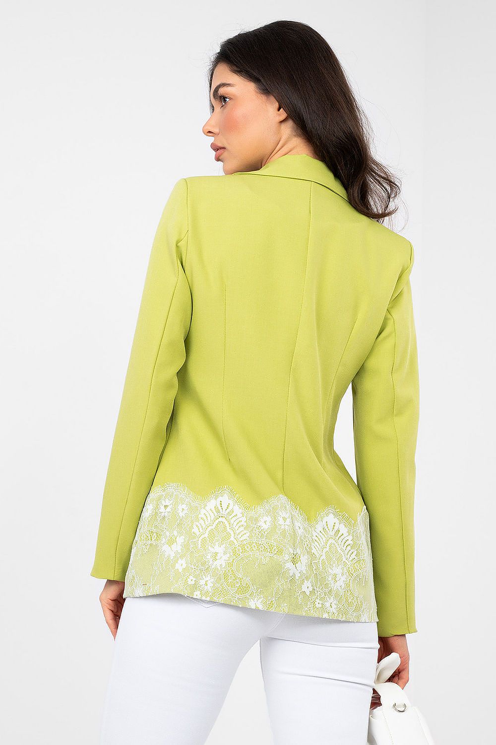 Eleganter Damenblazer mit Schulterpolstern & Spitzenverzierung