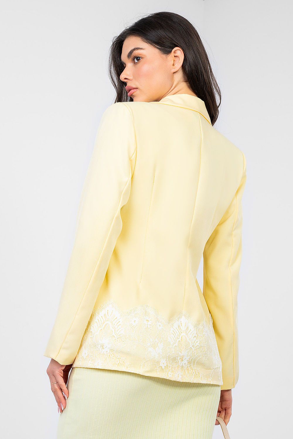 Eleganter Damenblazer mit Schulterpolstern & Spitzenverzierung