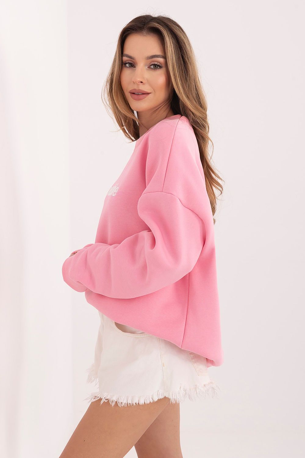 Stickerei Sweater Damen Baumwolle Langarm – 6 Farben Einheitsgröße
