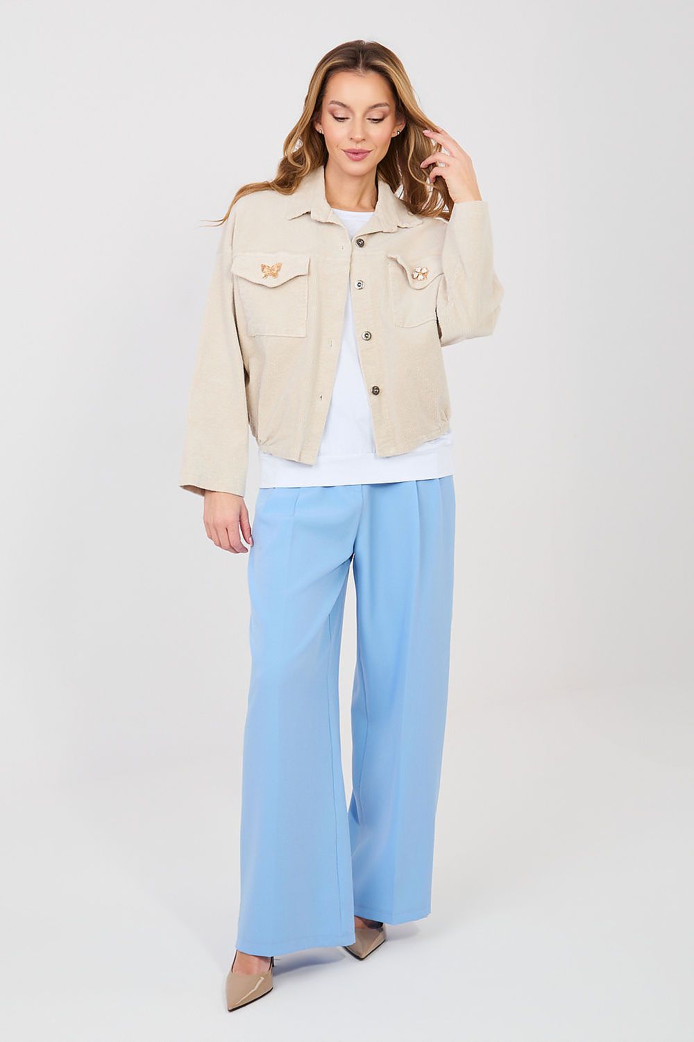 Cordjacke Damen Bomber Retro – 10 Farben Einheitsgröße