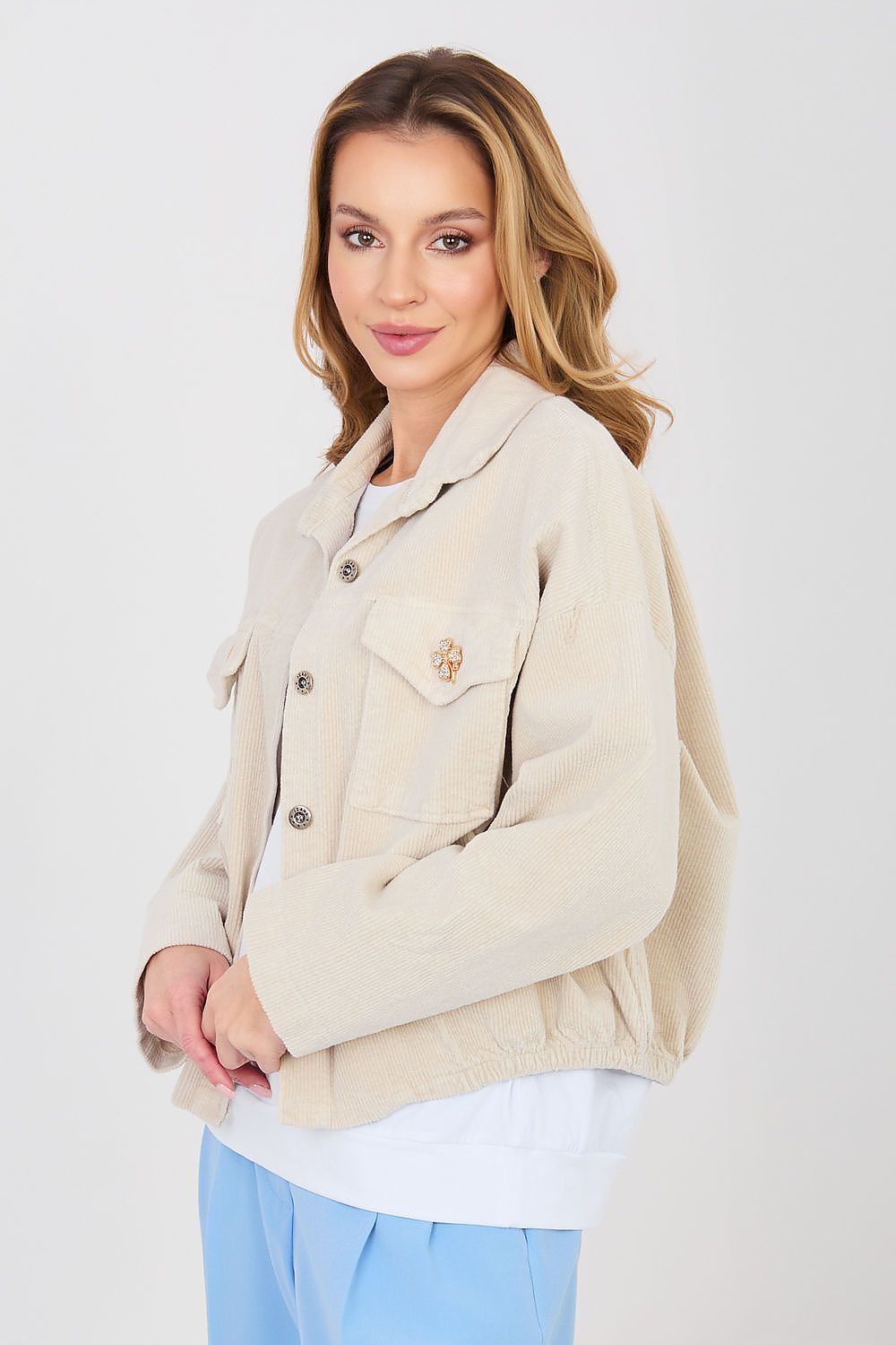 Cordjacke Damen Bomber Retro – 10 Farben Einheitsgröße