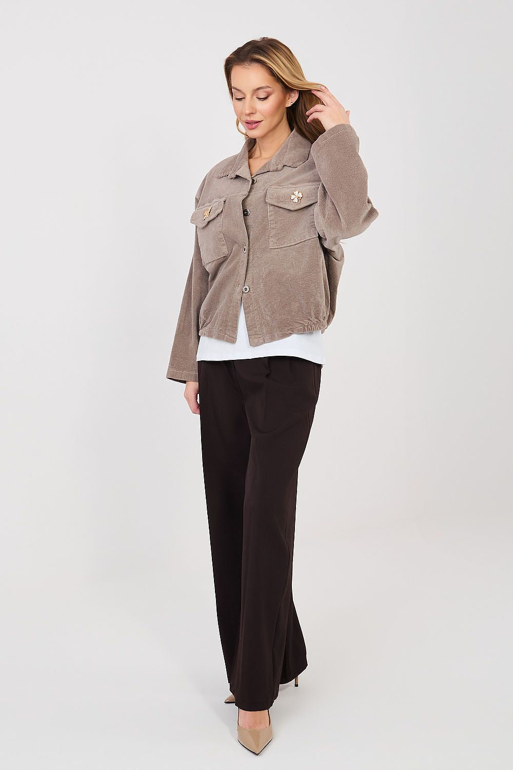 Cordjacke Damen Bomber Retro – 10 Farben Einheitsgröße