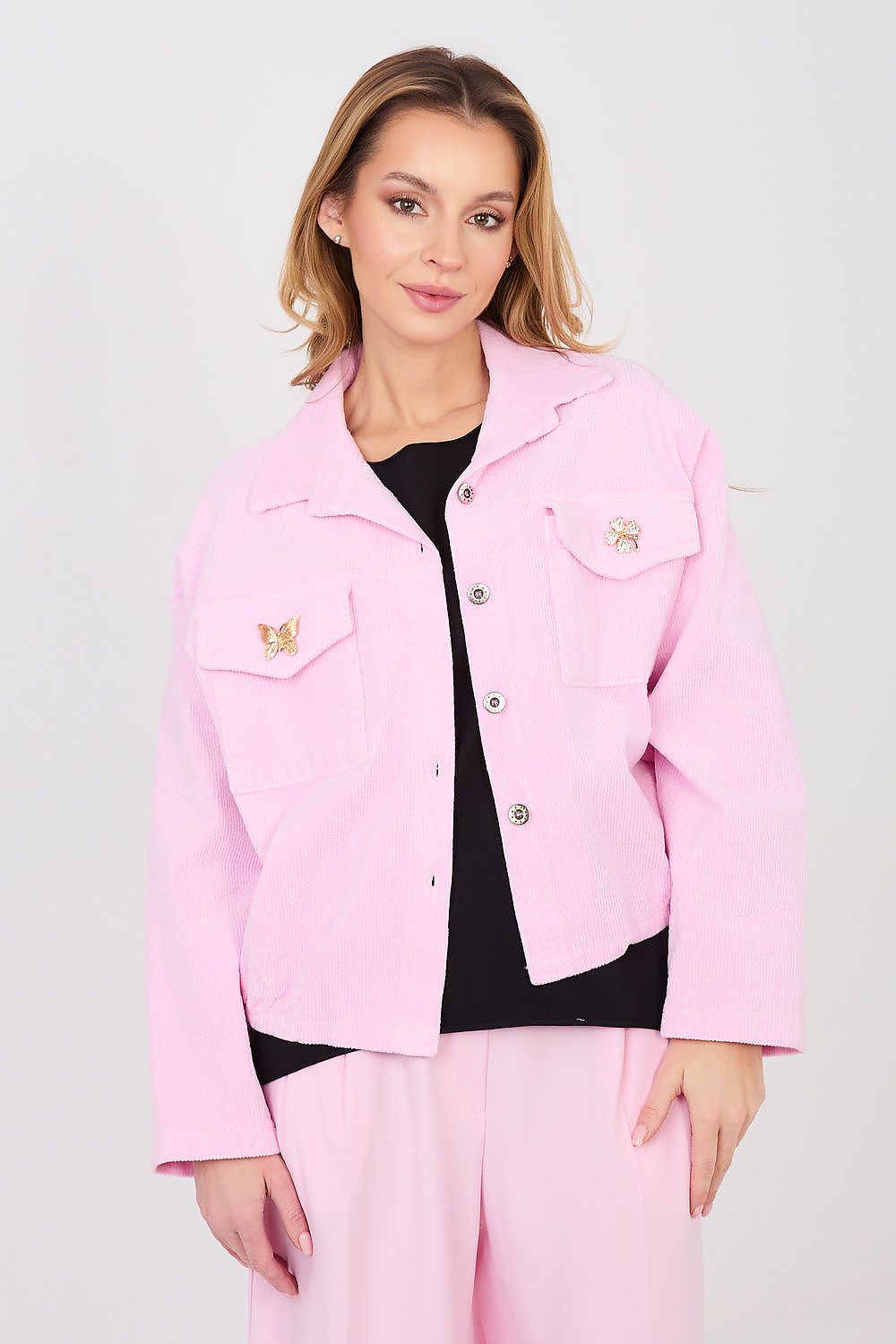 Cordjacke Damen Bomber Retro – 10 Farben Einheitsgröße