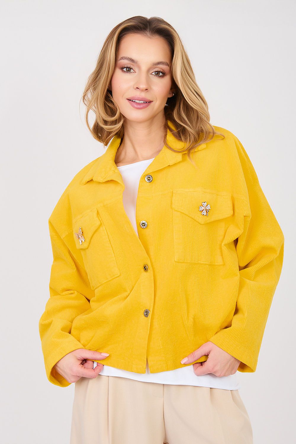 Cordjacke Damen Bomber Retro – 10 Farben Einheitsgröße