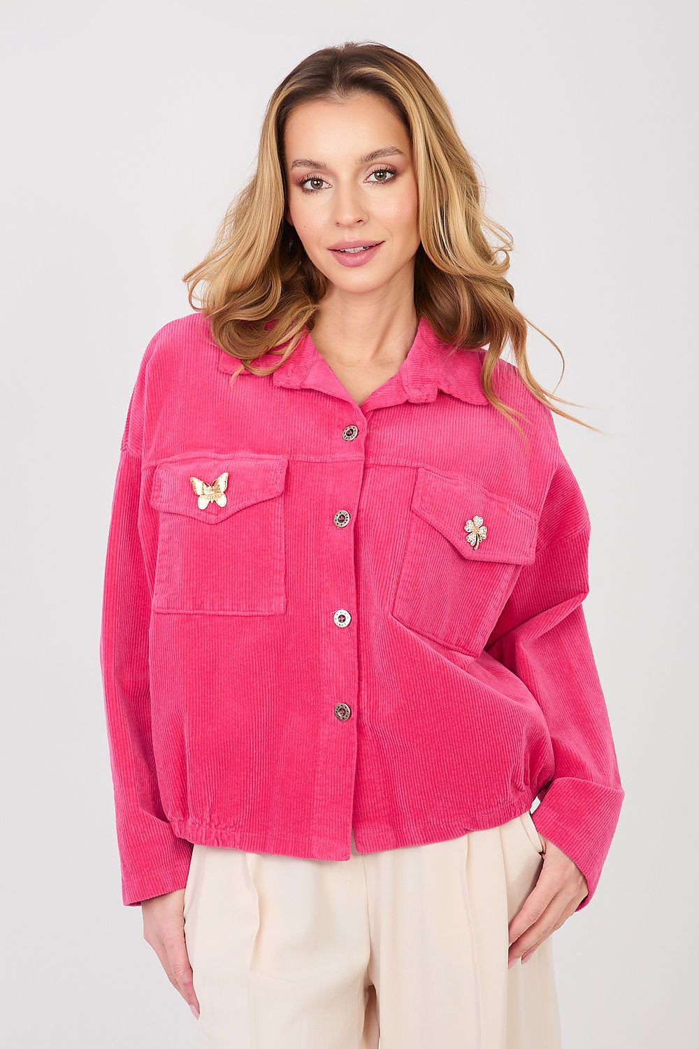 Cordjacke Damen Bomber Retro – 10 Farben Einheitsgröße