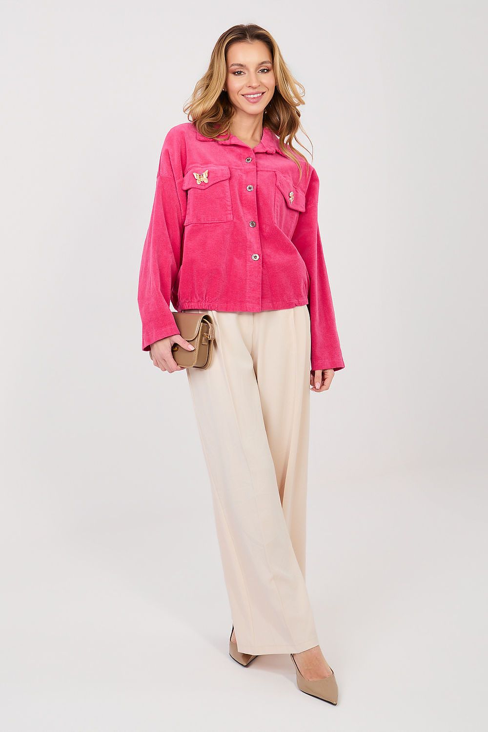 Cordjacke Damen Bomber Retro – 10 Farben Einheitsgröße