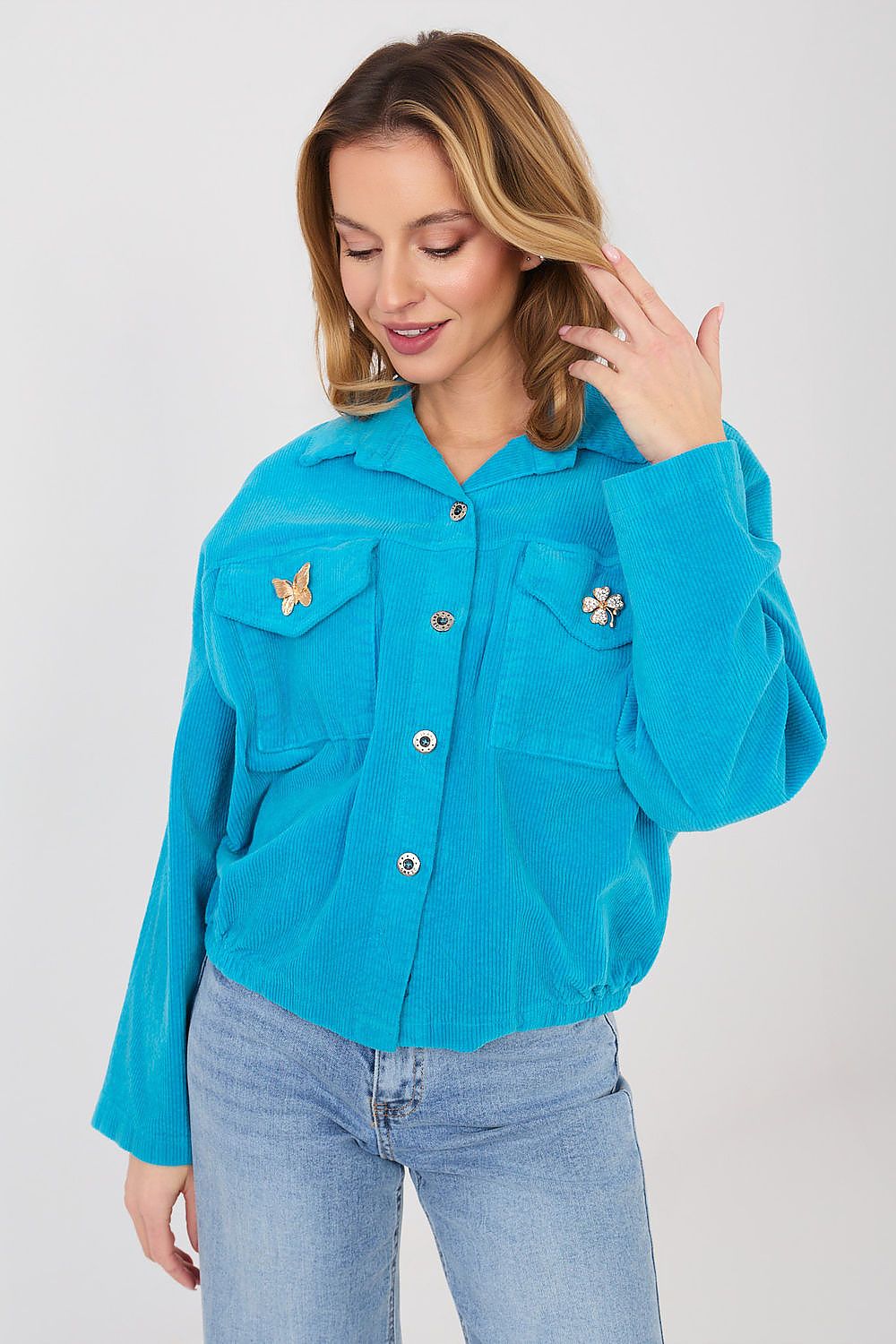 Cordjacke Damen Bomber Retro – 10 Farben Einheitsgröße