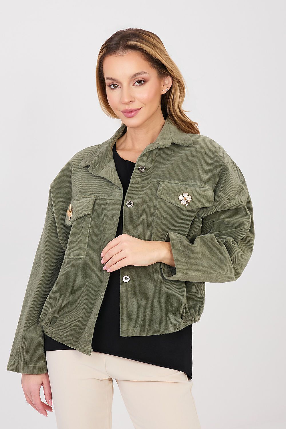 Cordjacke Damen Bomber Retro – 10 Farben Einheitsgröße