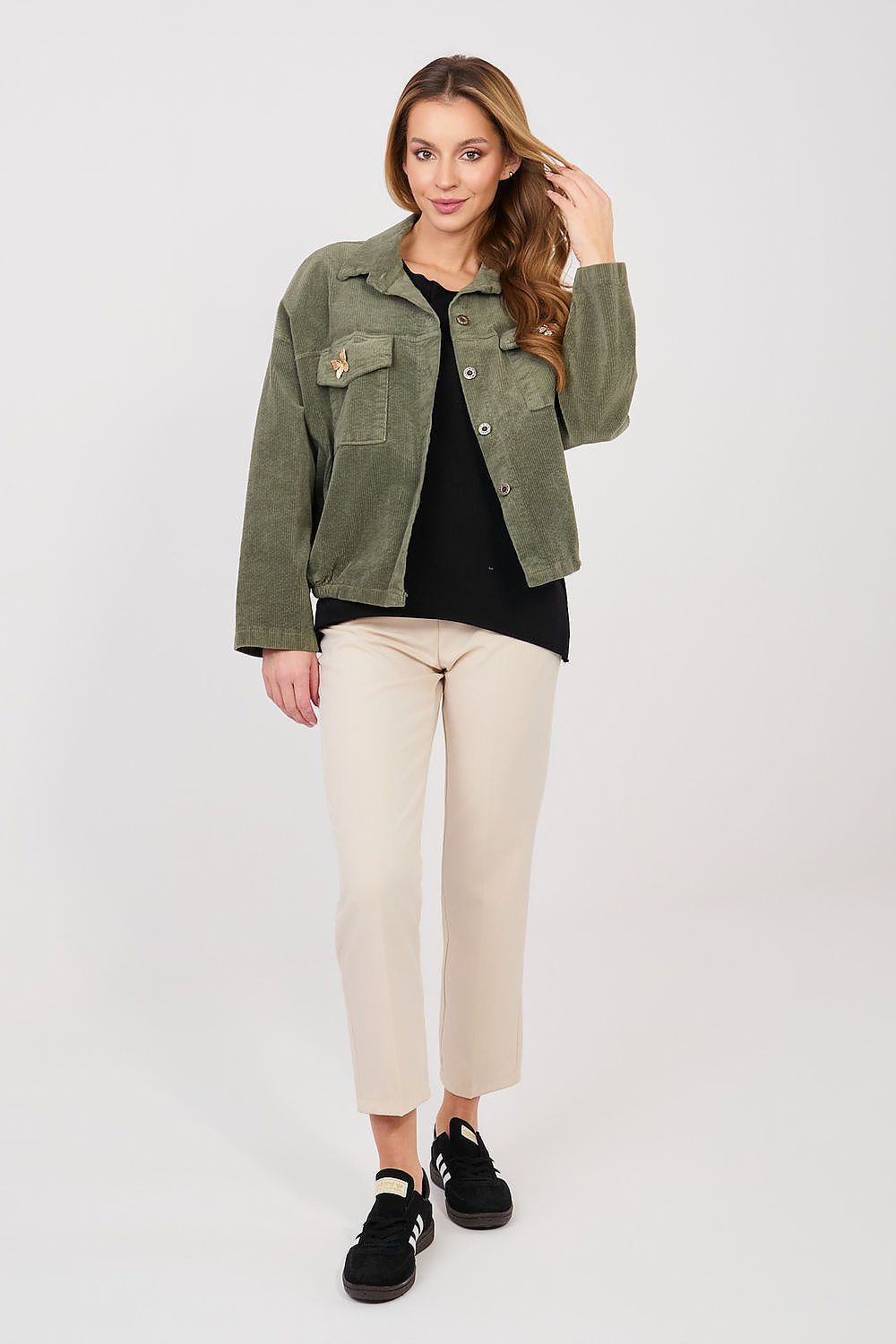Cordjacke Damen Bomber Retro – 10 Farben Einheitsgröße