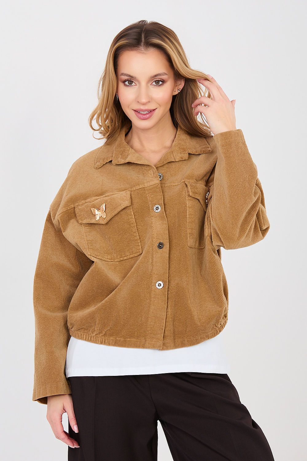 Cordjacke Damen Bomber Retro – 10 Farben Einheitsgröße