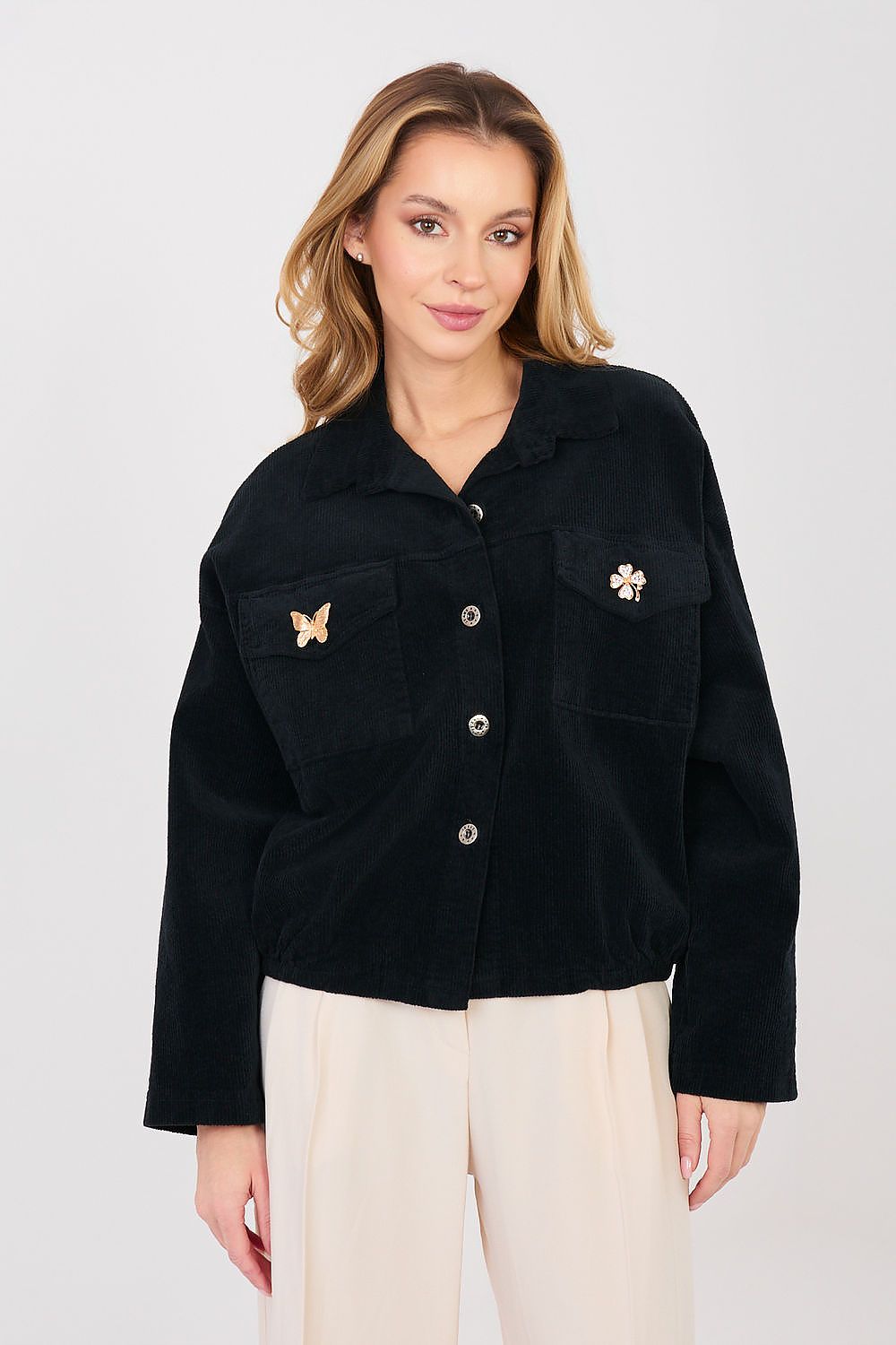 Cordjacke Damen Bomber Retro – 10 Farben Einheitsgröße