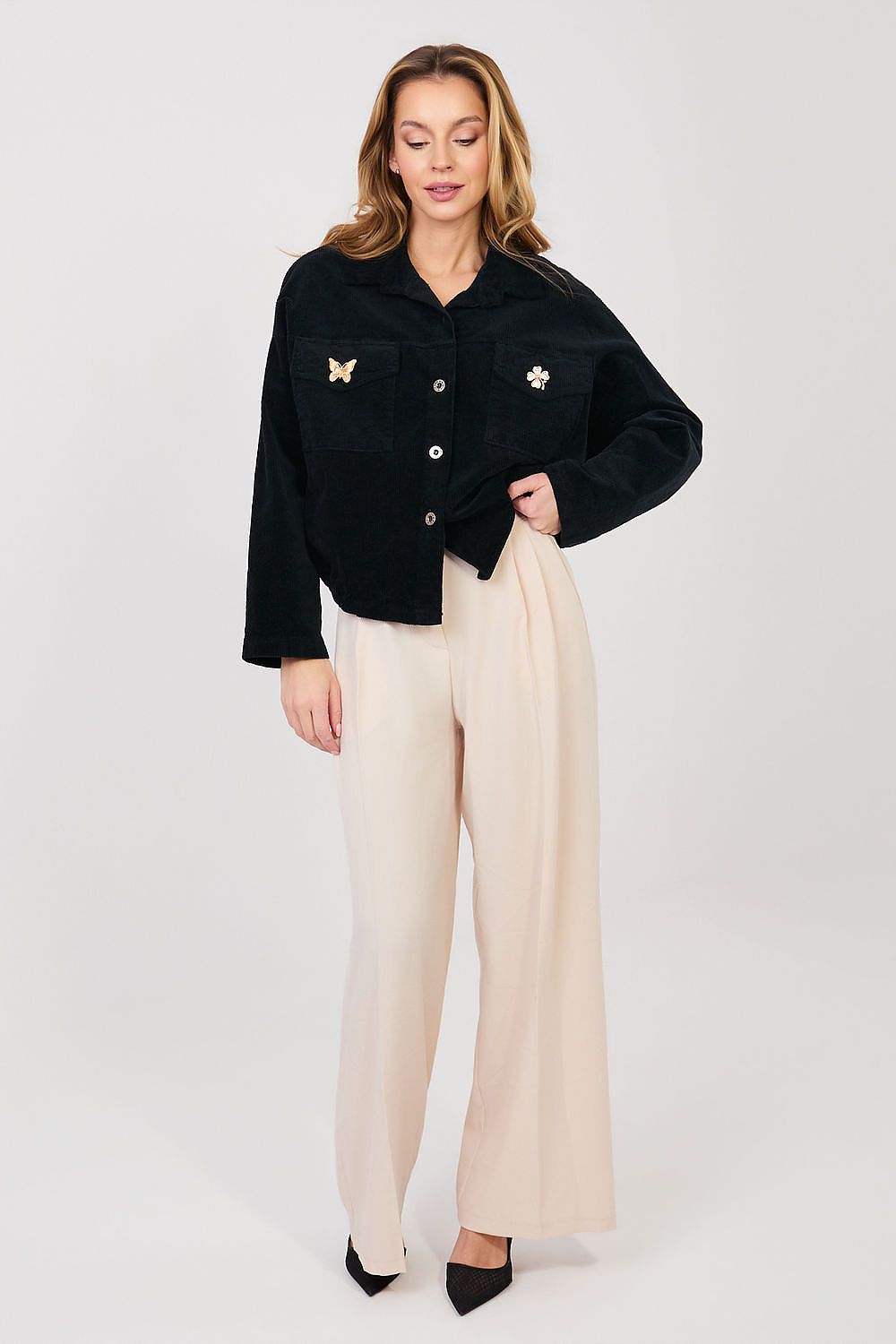 Cordjacke Damen Bomber Retro – 10 Farben Einheitsgröße