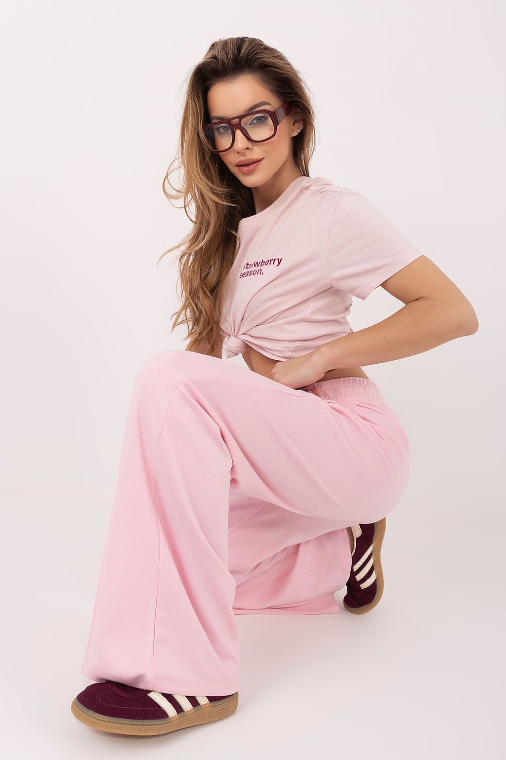 Jogginghose Damen Wide Leg High Waist Weich Casual