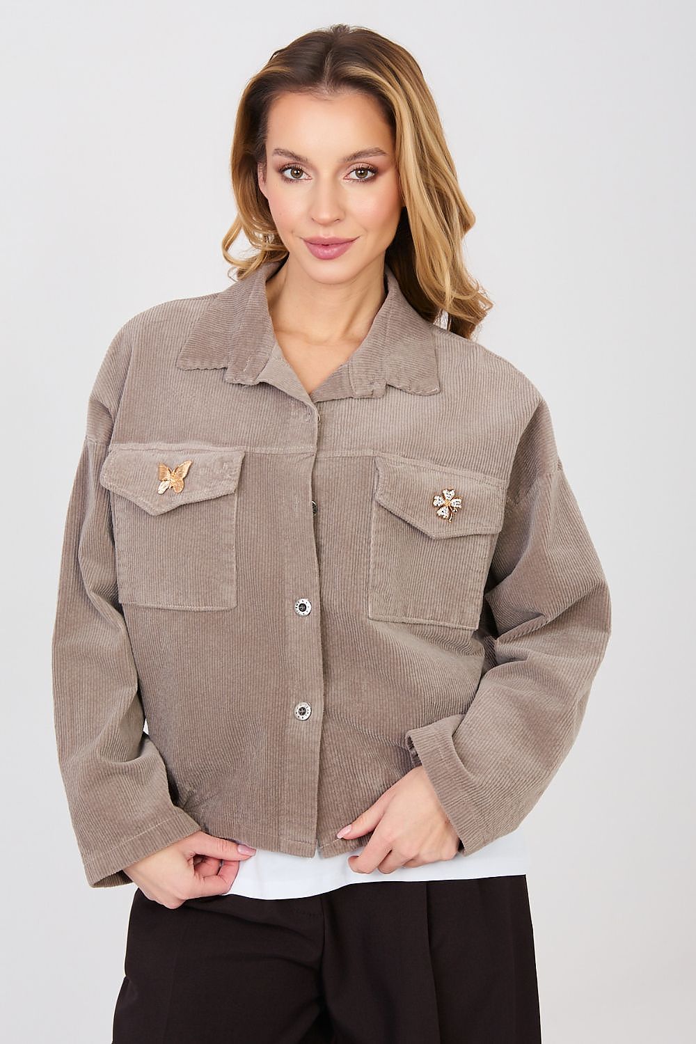 Cordjacke Damen Bomber Retro – 10 Farben Einheitsgröße