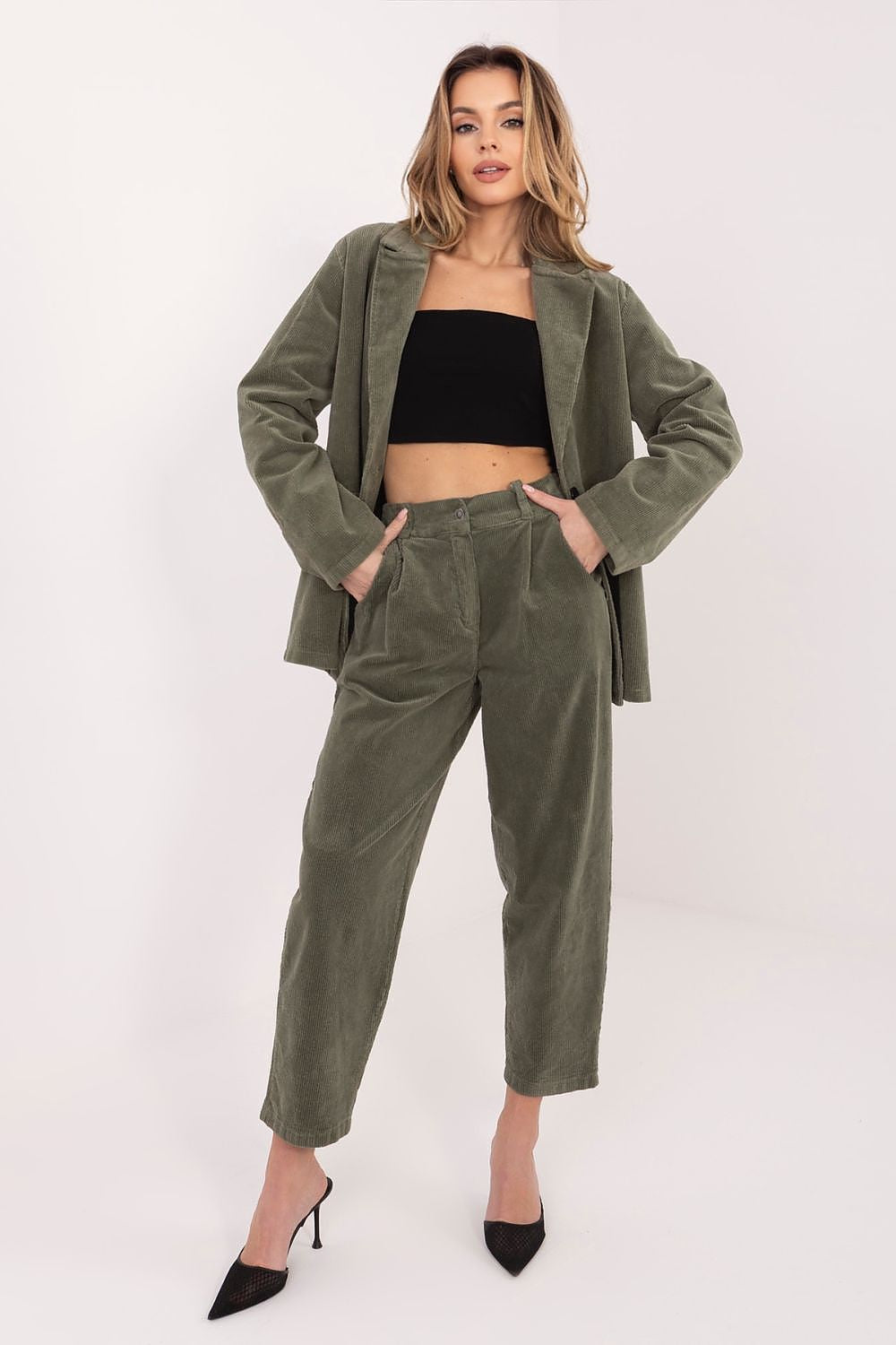 Cordhose Damen Karotte Hohe Taille - Moderne Cord Hose Alltag