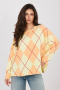 Oversize Pullover Damen mit geometrischem Muster – Lässig & Trendy