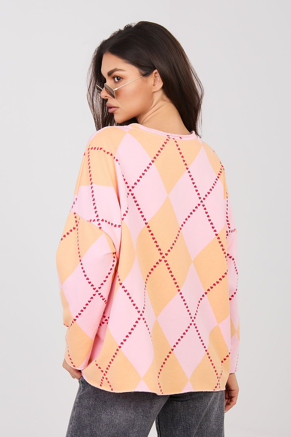 Oversize Pullover Damen mit geometrischem Muster – Lässig & Trendy