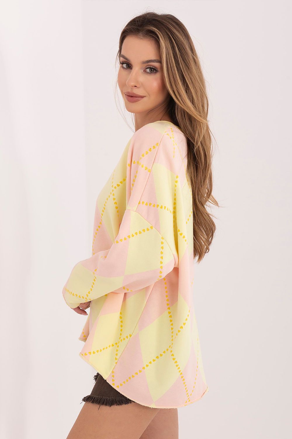 Oversize Pullover Damen mit geometrischem Muster – Lässig & Trendy