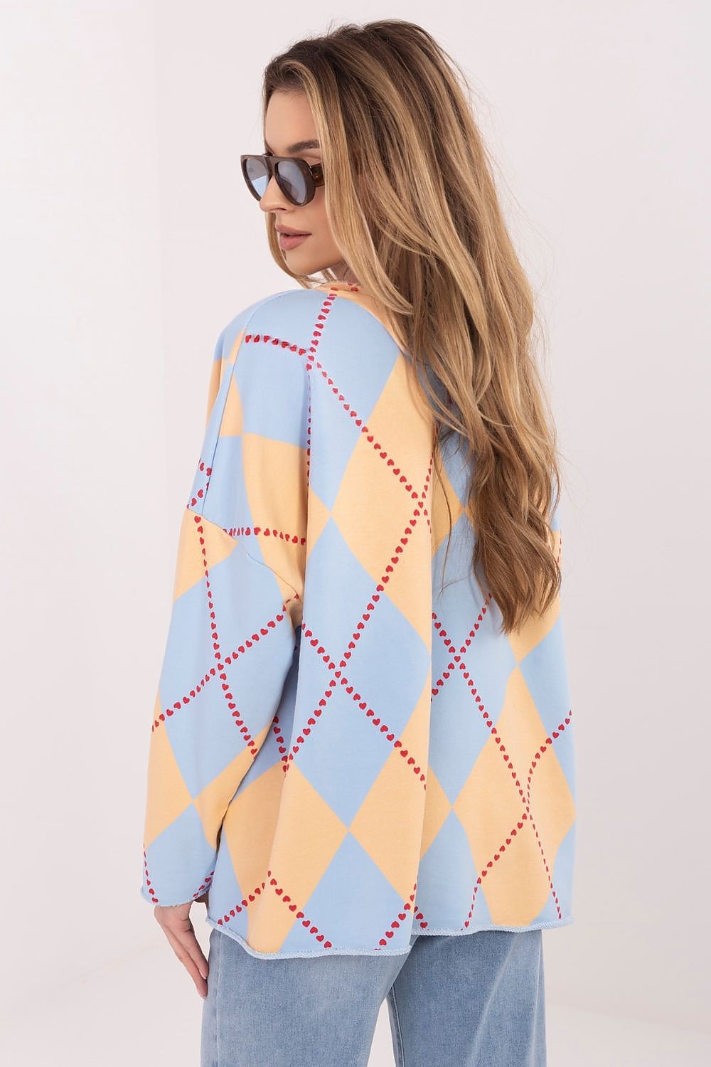 Oversize Pullover Damen mit geometrischem Muster – Lässig & Trendy