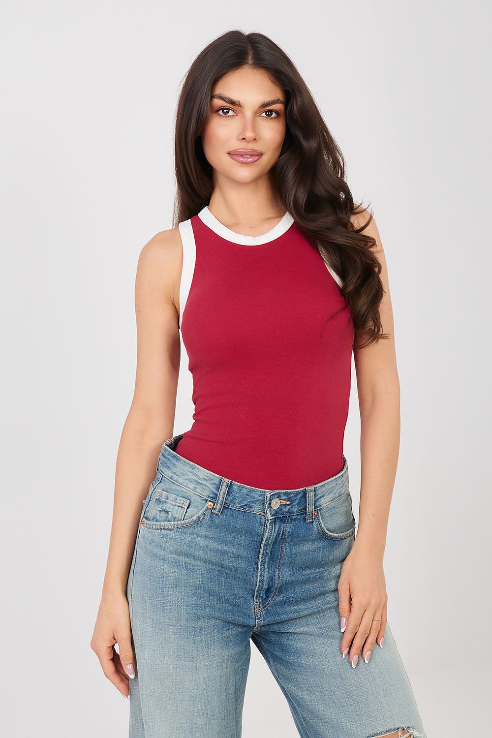 Tank Top Damen ärmellos mit Kontrastbesatz – Sportlich & Lässig