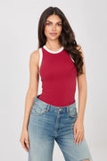 Tank Top Damen ärmellos mit Kontrastbesatz – Sportlich & Lässig