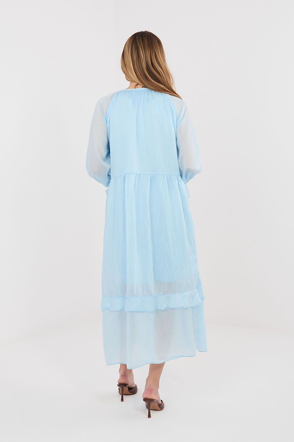 Boho-Sommerkleid Damen – Luftiges Midi-Kleid mit Puffärmeln