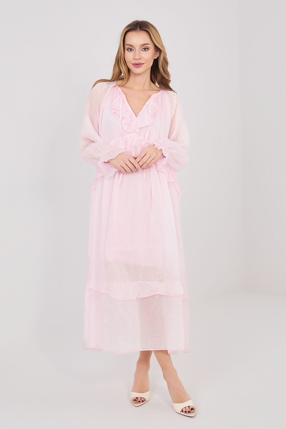Boho-Sommerkleid Damen – Luftiges Midi-Kleid mit Puffärmeln