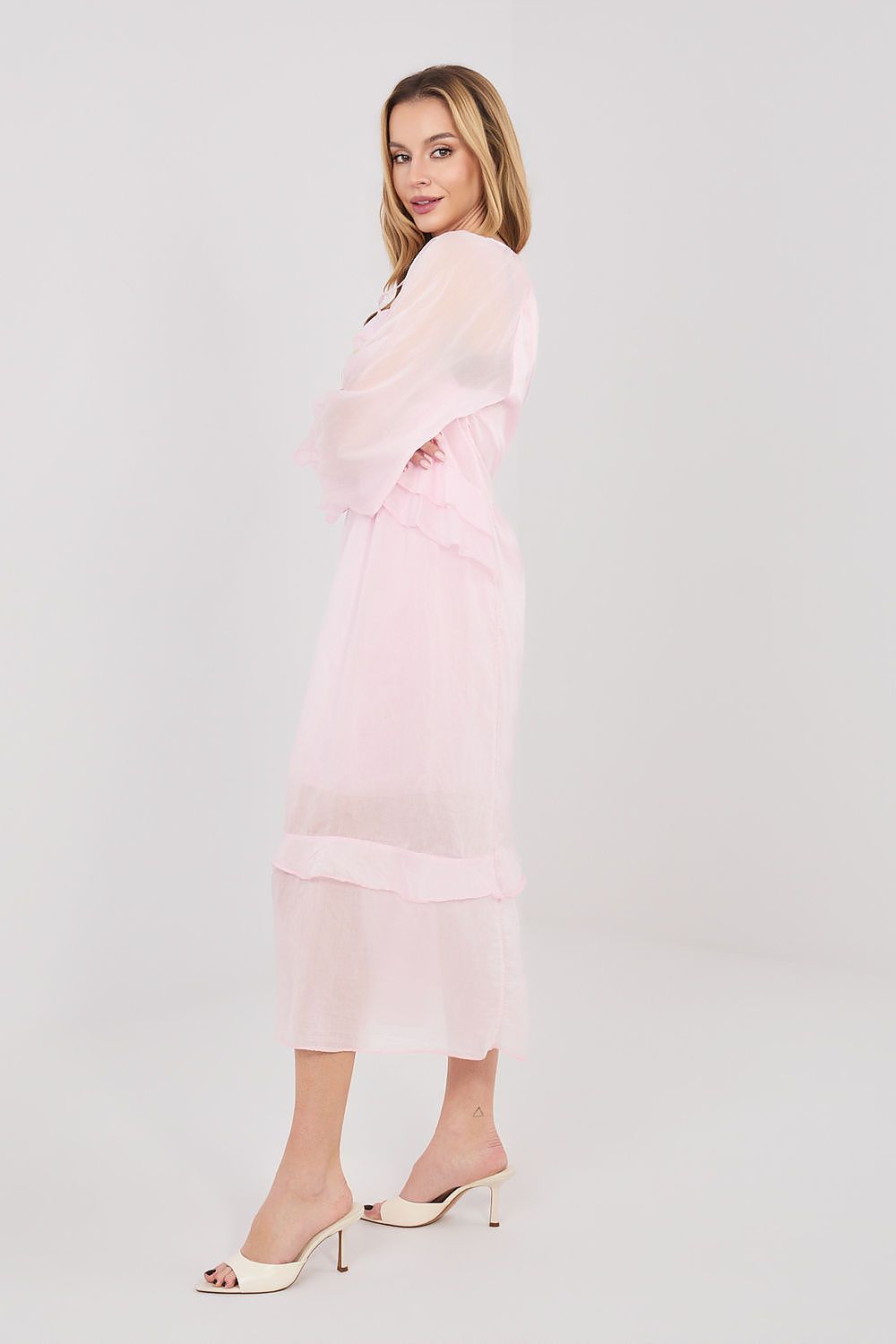 Boho-Sommerkleid Damen – Luftiges Midi-Kleid mit Puffärmeln