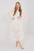 Boho-Sommerkleid Damen – Luftiges Midi-Kleid mit Puffärmeln