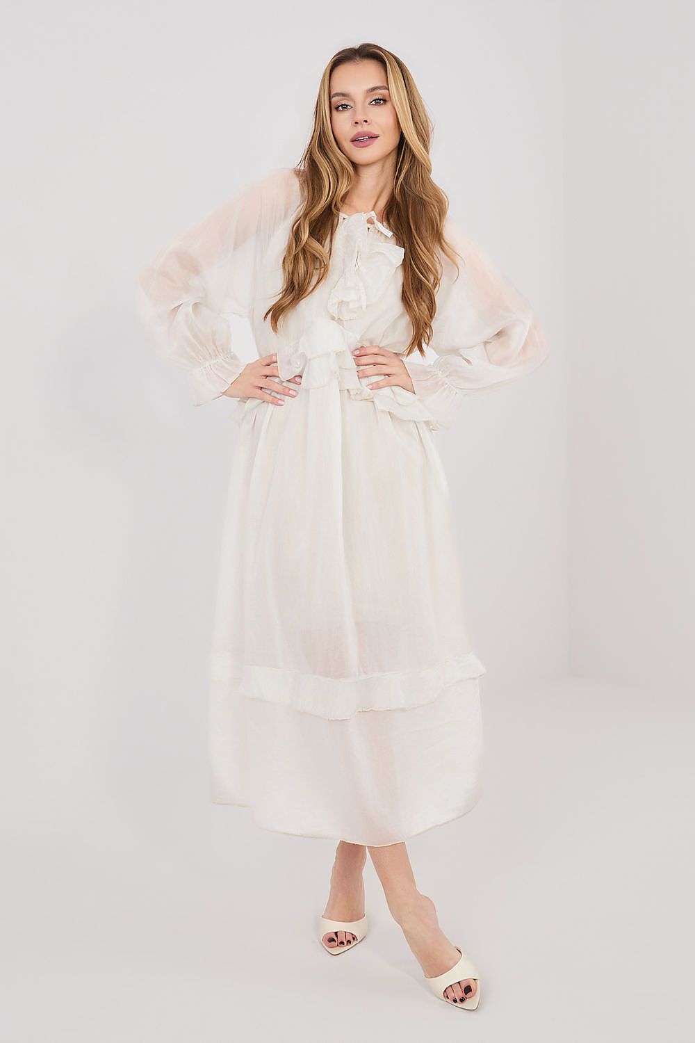 Boho-Sommerkleid Damen – Luftiges Midi-Kleid mit Puffärmeln