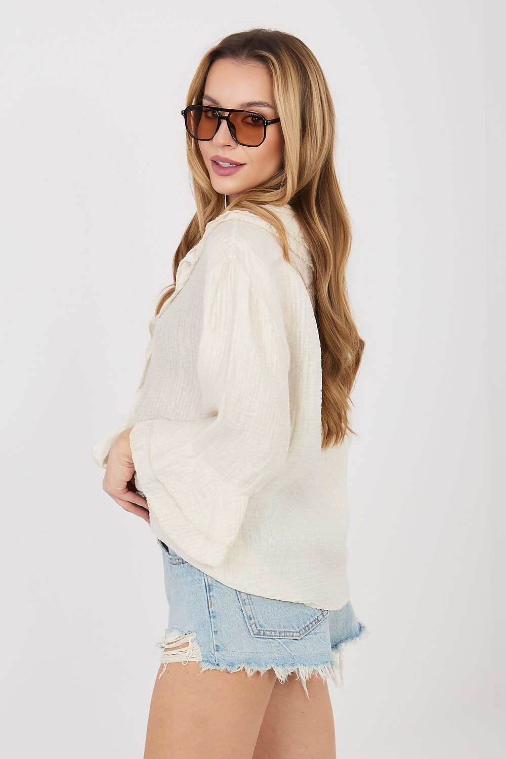 Boho-Bluse Damen – Romantische Langarmbluse mit Rüschen & Jabot