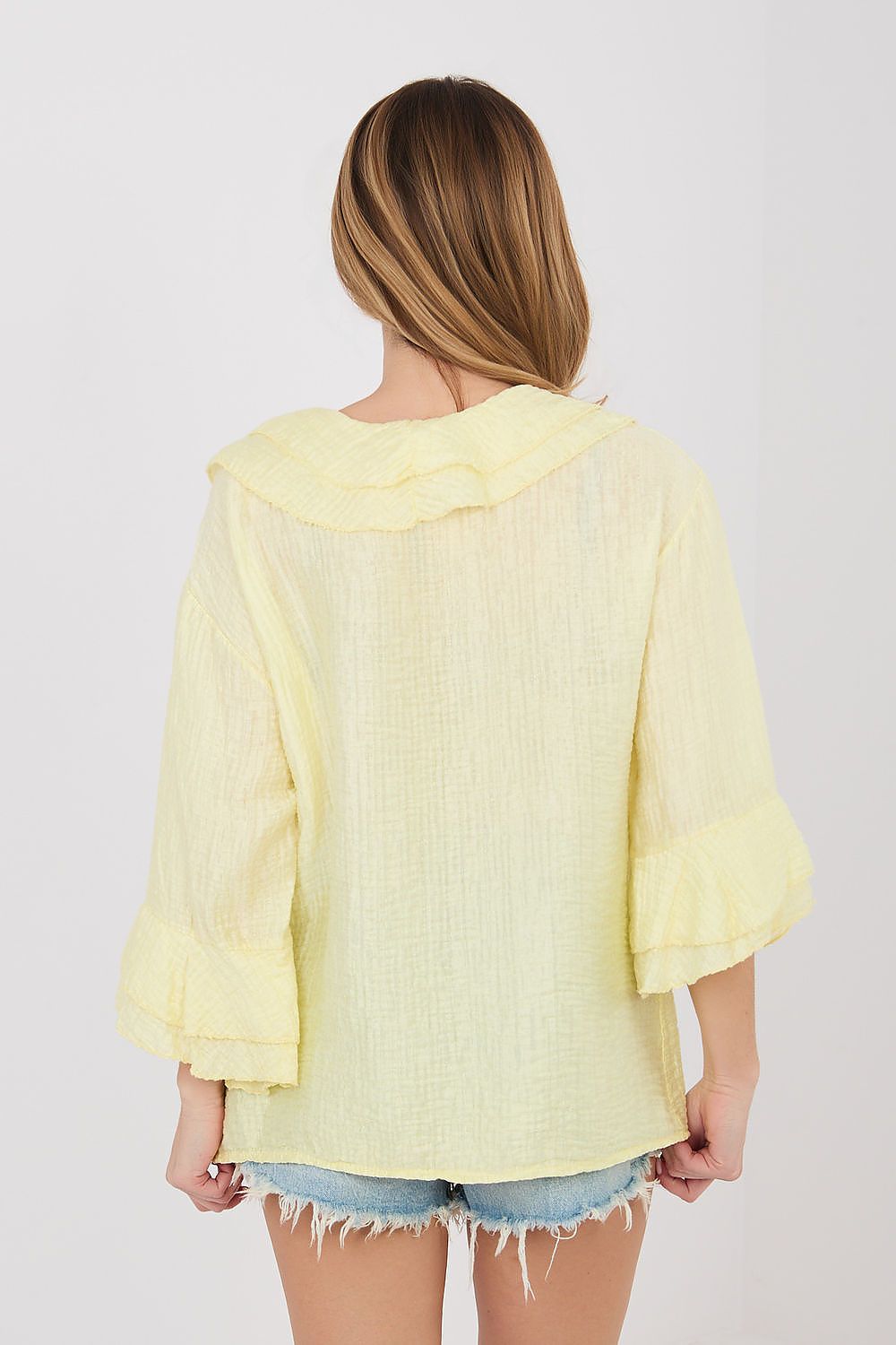 Boho-Bluse Damen – Romantische Langarmbluse mit Rüschen & Jabot
