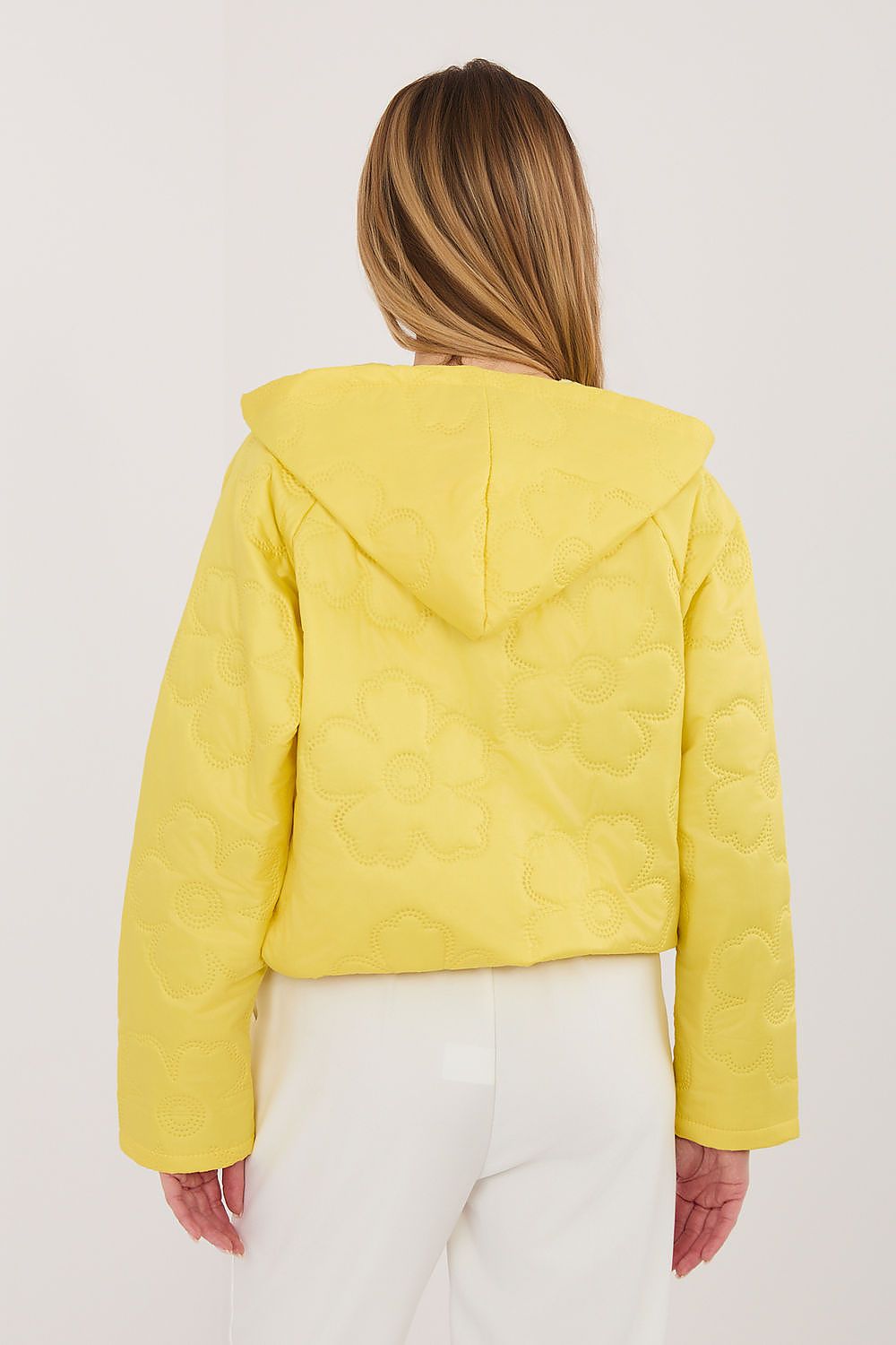 Gesteppte Jacke Damen Blumenmuster Kapuze – 8 Farben Übergang