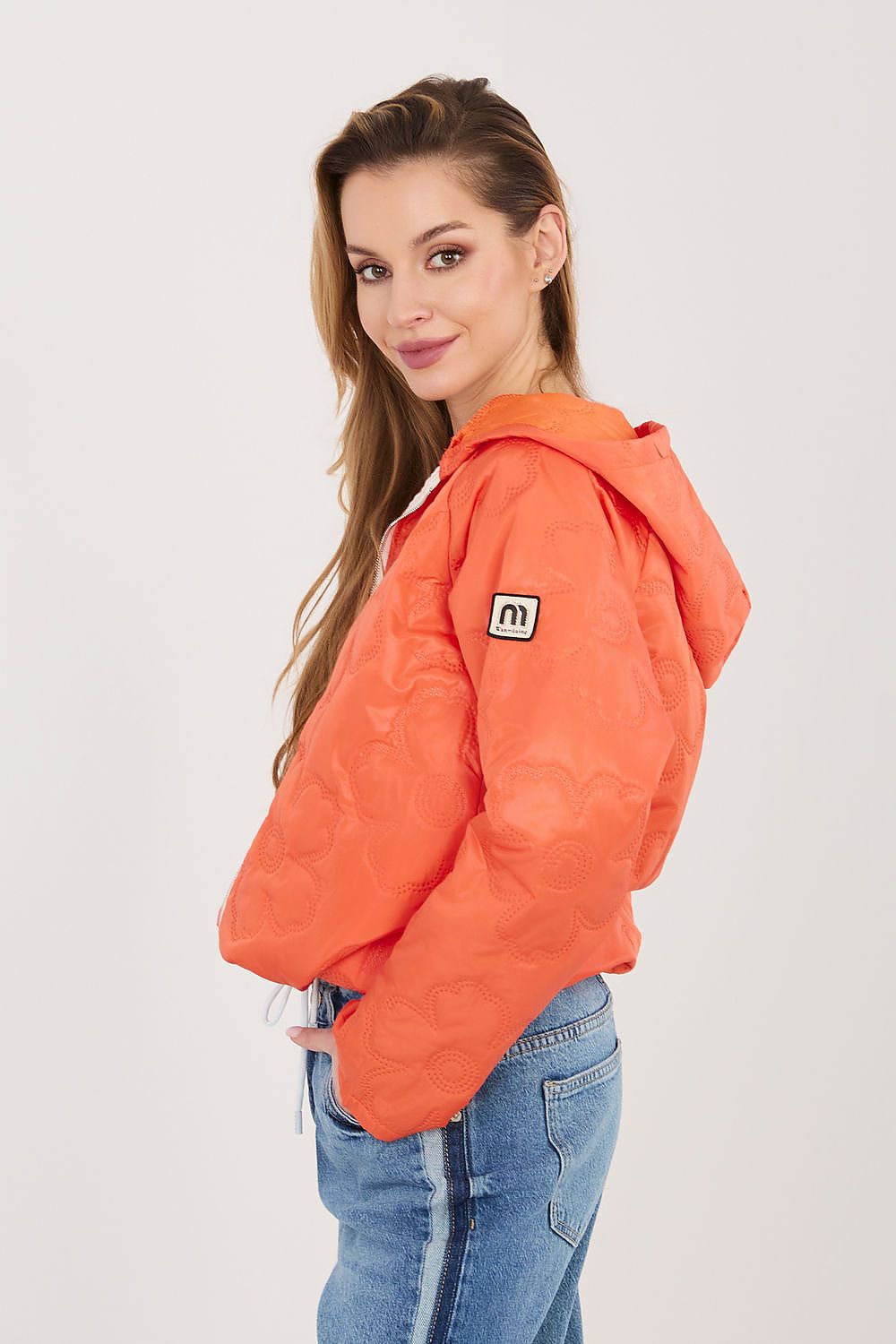 Gesteppte Jacke Damen Blumenmuster Kapuze – 8 Farben Übergang