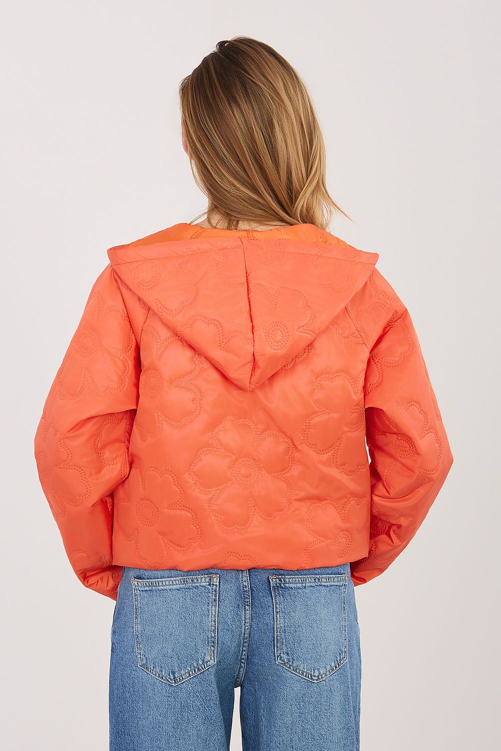 Gesteppte Jacke Damen Blumenmuster Kapuze – 8 Farben Übergang