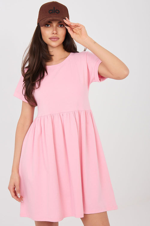 Ausgestelltes Kleid Damen Rosa – Baumwolle Knielang S bis XL